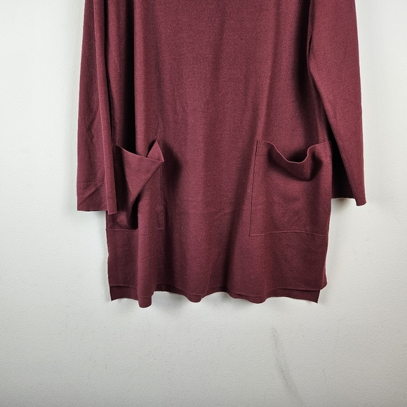 Eileen Fisher Boiled wool jersey Jewel Neck Boxy Tunic L NWT Fall Winter - Picture 4 of 9